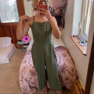 Old Navy green linen jumpsuit